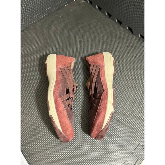 Dansko Hilde Shoes Womens EU 38‎ US 7.5-8 Burgundy Suede Slip On Elastic Strappy - Picture 4 of 8